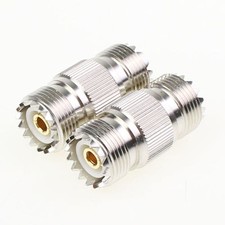 2Pc UHF Adapter UHF SO239 Female Jack to SO-239 Female Straight For PL-259 Plug