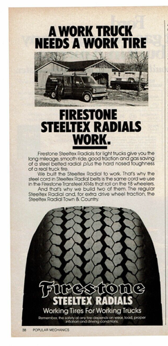 1980 Vintage Print Ad Firestone Steeltex Radials A Work Truck Needs a Work Tire - Picture 2 of 2