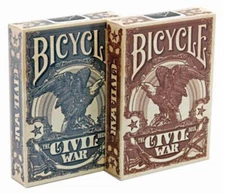 Bicycle Civil War Playing Cards by Jackson Robinson (Confederate Red)