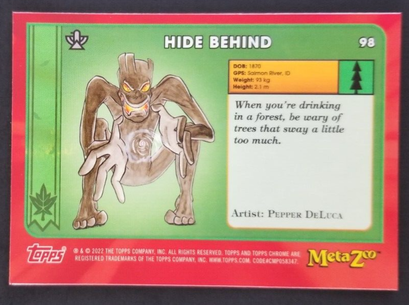 Hide Behind 2022 MetaZoo Topps Chrome Card #98 (NM) | eBay