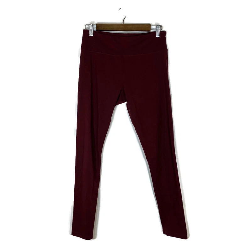 OFFLINE Aerie Size Large Original Leggings Regular Rise Burgundy Activewear