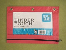 Pen  Gear Brand: Pencil Pouch 3 Ring, Zipper Pencil Pouch Case Binder, Hot Pink