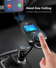 Nulaxy Wireless FM Transmitter Radio in-Car Bluetooth Adapter Car Kit.