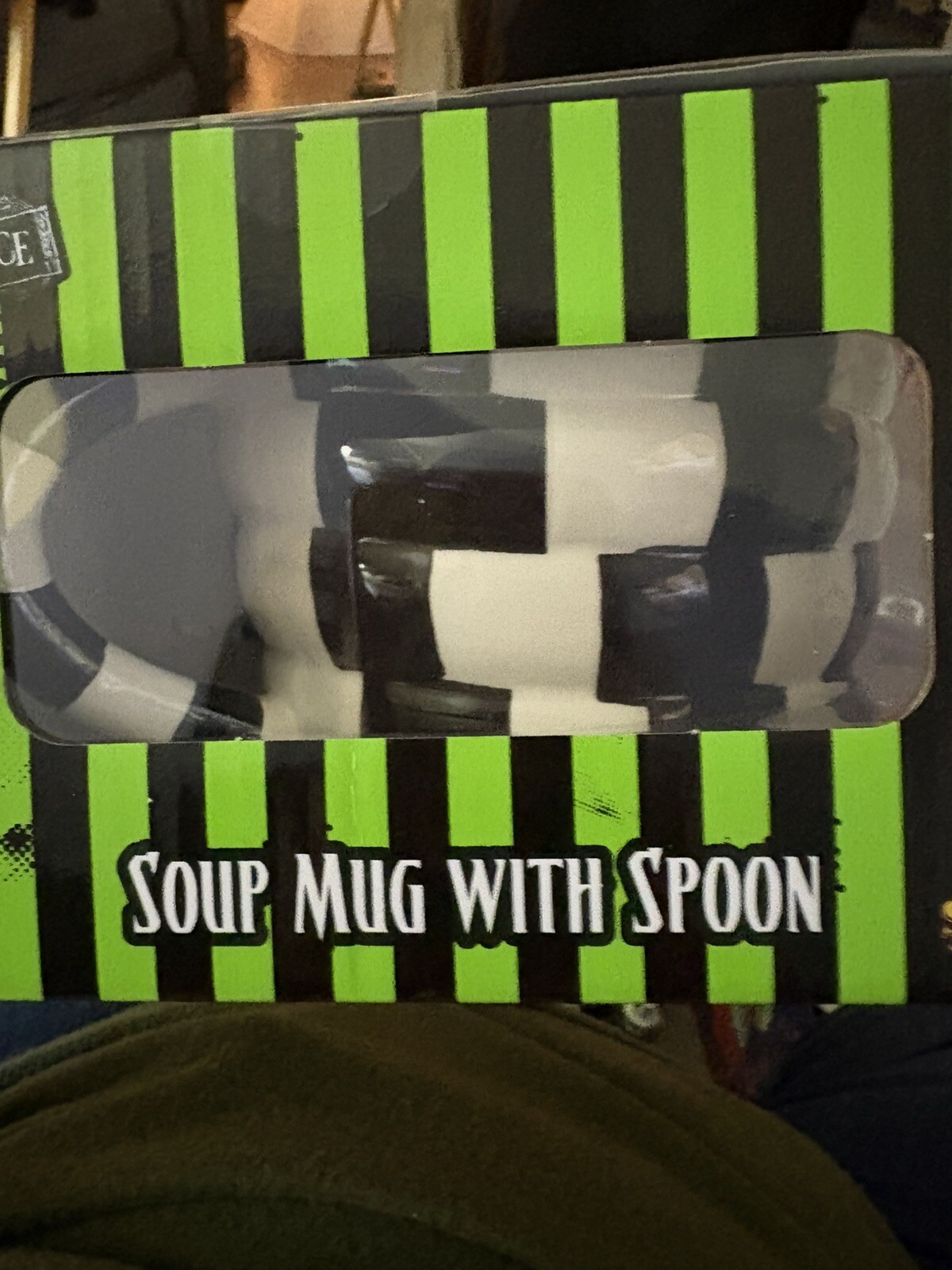 Beetlejuice Soup Mug with Spoon Ceramic Halloween Spirit Store NEW SEALED