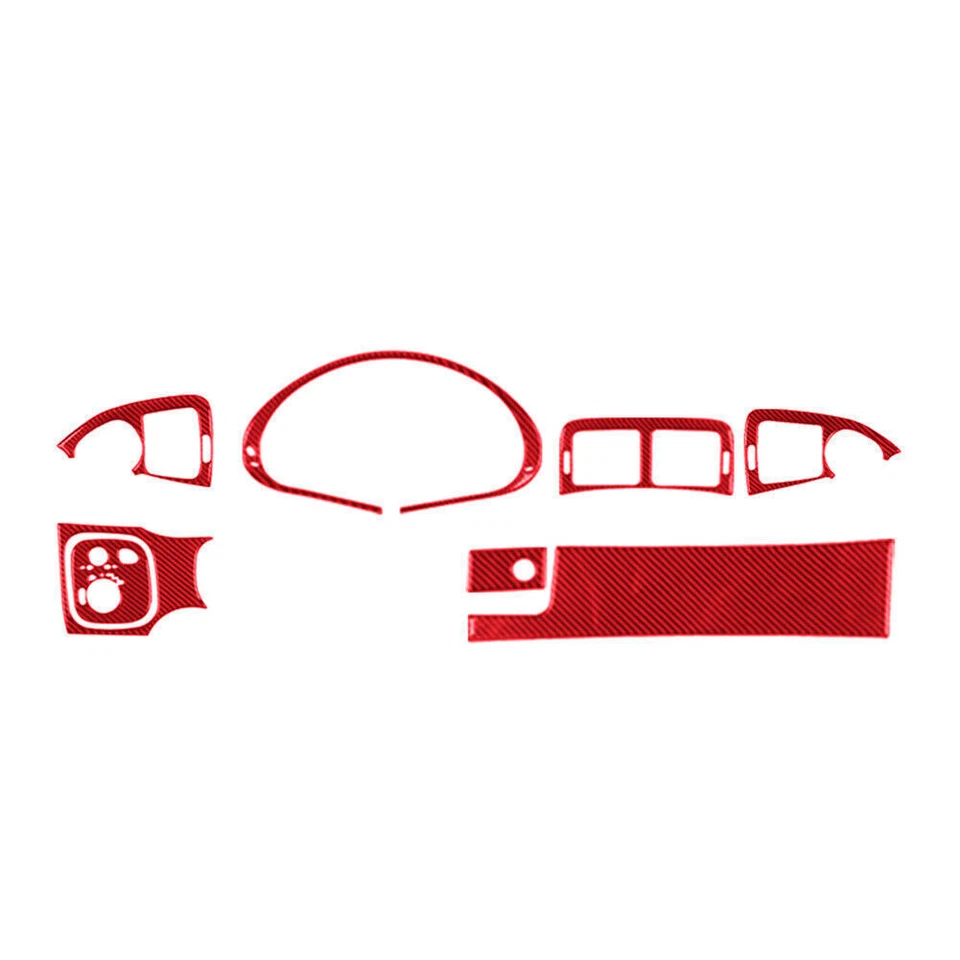 Cubierta de tablero de fibra de carbono roja tipo A para Mercedes-Benz W203 2005-2007 8* Foto 3 de 4