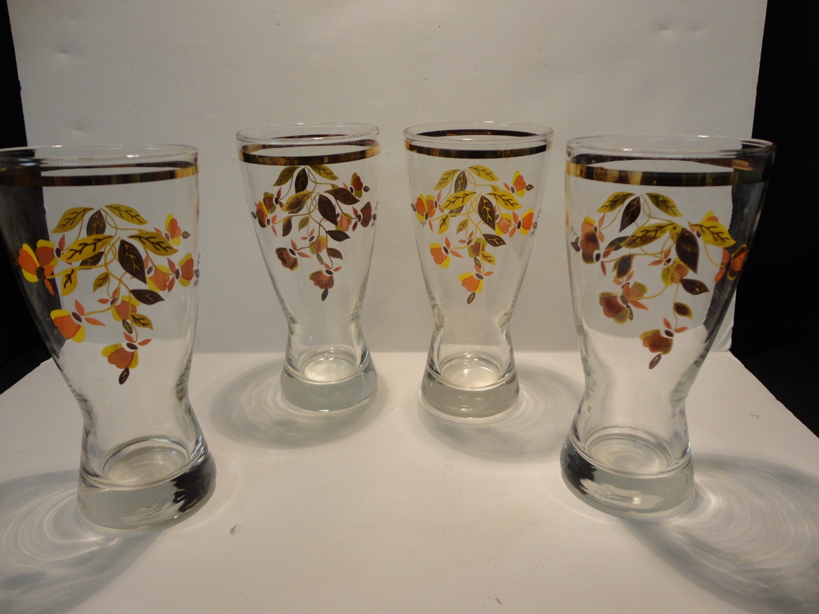 4 Jewel Tea Hall Autumn Leaf 16 Oz Pilsner Drinking Glasses Glass eBay