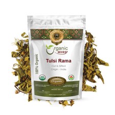 Organic Way Tulsi Rama (Holy Basil) Cut & Sifted - Kosher & USDA Certified