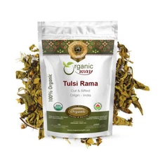 Organic Way Tulsi Rama (Holy Basil) Cut & Sifted - Kosher & USDA Certified