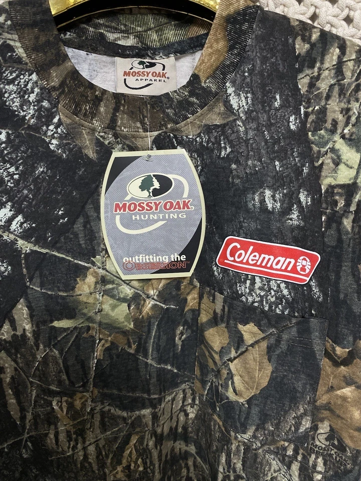 New Mossy Oak Camo T Shirt Large Short Sleeve Casual Camouflage Hunting Coleman - Image 3 of 4