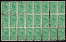 Victoria Block of 24 SG 416a 1/2d Pale Blue Green WMK Upright Inverted MNH Gem