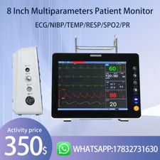 8" Multiparameters Patient Monitor with ECG NIBP SPO2 PR Temperature Respiration