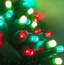 RED WHITE GREEN 5mm FROSTED LED LIGHT SET Christmas Themed NEW UL4100WRGF