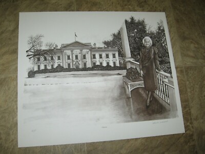 Lewis Watkins Artist Proof Limited Ed. Signed Lithograph-First Lady Barbara Bush