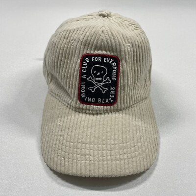 Rowing Blazers Hat Cap Men s Cream Corduroy Strapback Skull Bones Embroidered