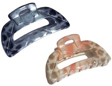 Parcelona French Medium Elite Hand Painted Grey Peach Jaw Hair Claw Clamp
