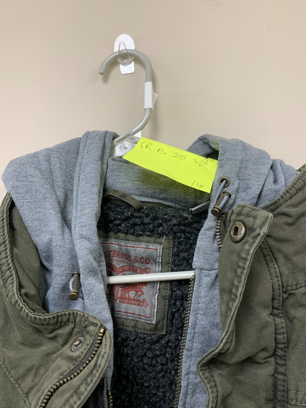 Levis LM8TC364 Mens Army Green Hooded Full Sleeve Zipper Military