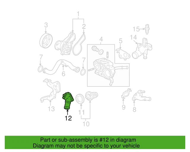 Cubierta de carcasa de termostato de refrigerante de motor para Honda CIVIC 19311-RNA-A00 2006-2011 Foto 4 de 4
