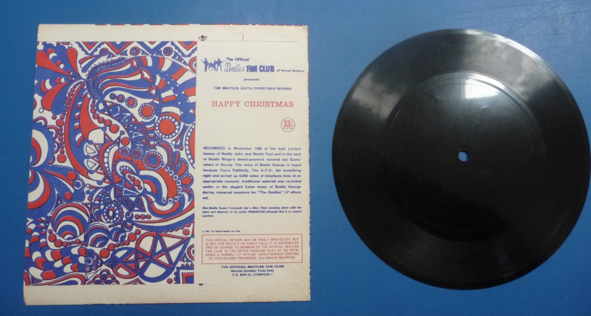 THE BEATLES - Sixth Christmas Record - 1968 Fan Club Flexi +