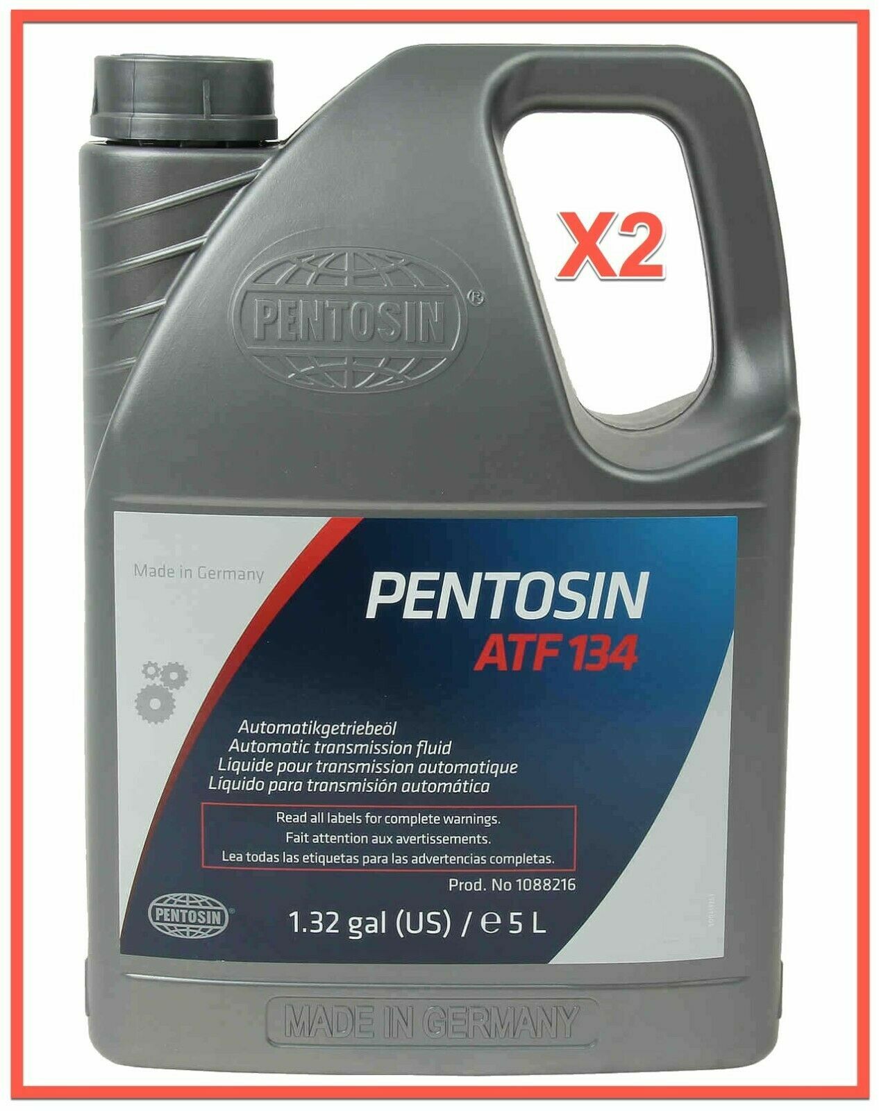 2 X 5 Liter Auto. 5 & 7 Speed Trans. Fluid PENTOSIN ATF134 RED 