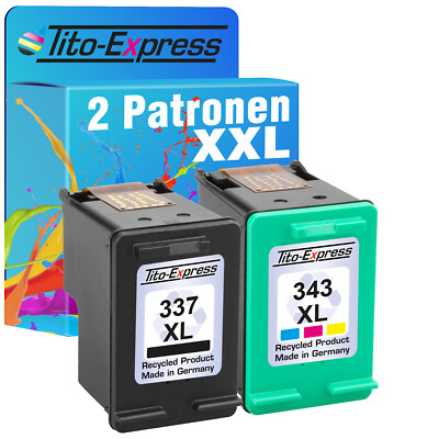 2 Patronen XL Black & Color für HP 337 & 343 6310 6310 XI 6315 6313 6304 6305