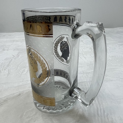 Vintage Caesar's Palace Heavy Glass Beer Stein Mug Frosted Bar Display Casino - Picture 8 of 12
