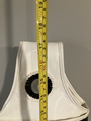 60’s 70’s Disco Flower Power Mod Handtasche Geldbeutel schwarz weiß Fransen Vinyl ERSTAUNLICH - Bild 8 von 15