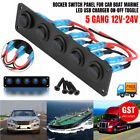 <!--F#f_0-->12V Rocker Switch Panel For Car Boat Marine LED USB Charger ON-OFF Toggle 5 Gang<!--F/-->