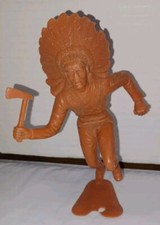 Vintage Louis Marx Native American Warrior Chief W/Tomahawk ActionFigure 6" Tall