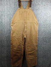 Big Smith Overalls Adult 2X Large Brown Canvas Quilt Lined Waist 46-48 Tan