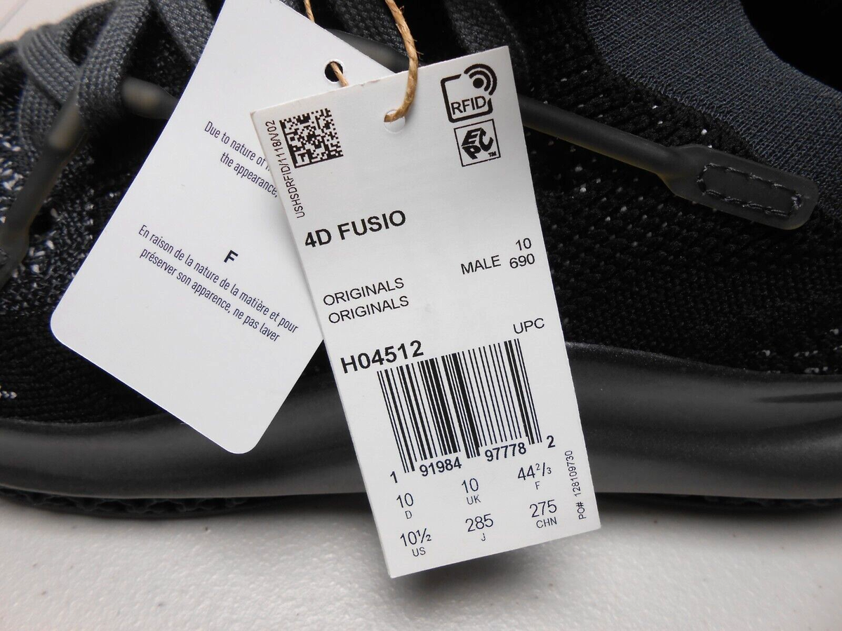 Adidas Originals 4D Fusio Shoes Black Silver Metallic Carbon