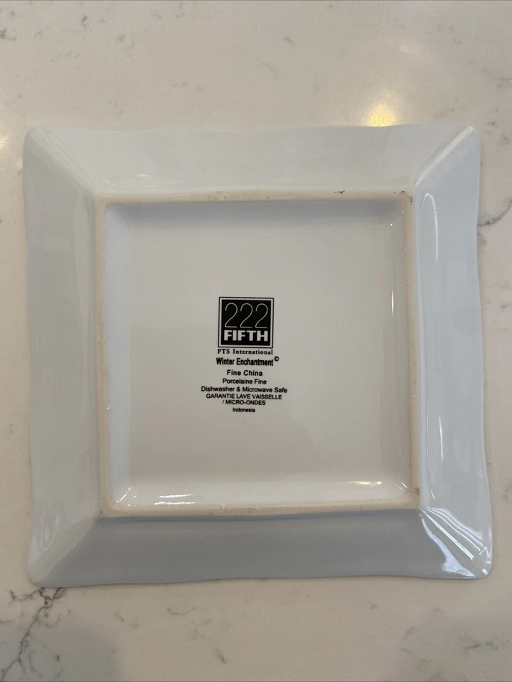 "Placa lateral aperitivo de encanto de invierno 222 5,25"" porcelana fina china" Foto 3 de 4