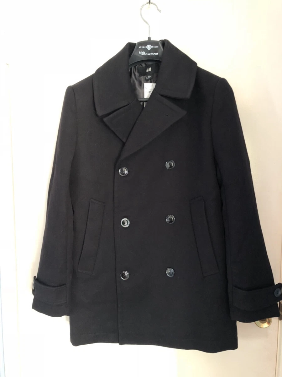 H and top m navy coat