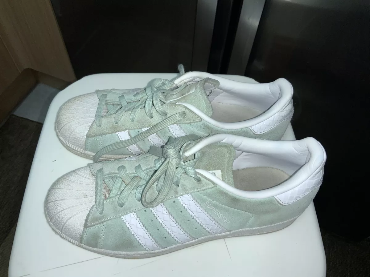 Adidas Superstar Trainers Light Green Suede Size Eu 39 | eBay