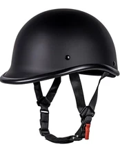 Half Shell Open Face Motorcycle Helmet DOT Approved Black Size Medium