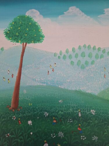 Peinture huile Sur Toile Paysage Nature Arbres Tableau Signé - Photo 19 sur 20