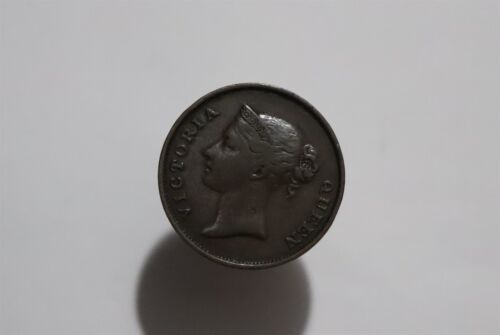 🧭 🇲🇾 ESTRECHOS ASENTAMIENTOS 1 CENTAVO 1845 VICTORIA B53 #Z6722 - Imagen 3 de 3