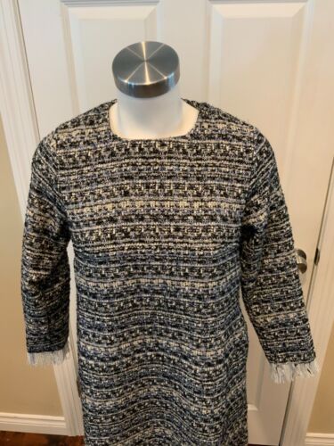 Dainty Jewells Evening Eclipse Blue & White Tweed Shift Dress, Size XS NWT! - Picture 2 of 7