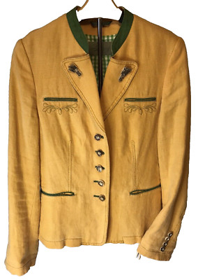 Landgraf Blazer Wm's Sz12 Simulated Bone Buttons Embellished With Embroidery