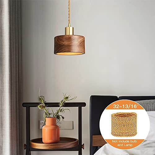 Twisted Cloth Covered Wire 18/2 Vintage Electrical Lamp Cord, 32.8ft Brass - Bild 2 von 9