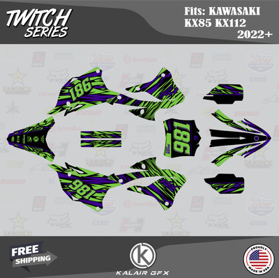 Graphics Kit for KAWASAKI KX85 KX112 2022 2023 2024 Twitch-Purple