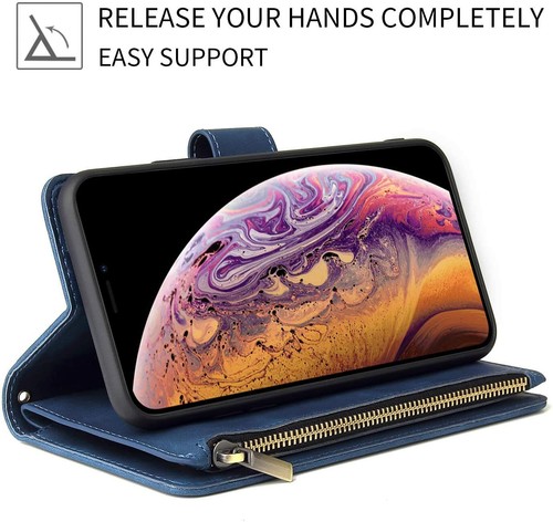 Zipper Flip Card Holder Wallet Phone Case Cover For Google Pixel 8 9 Pro XL 7 6a - Picture 6 of 15
