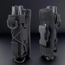 360 Degrees Rotatable Flashlight Pouch Holster Tactical Duty Belt Torch Holder