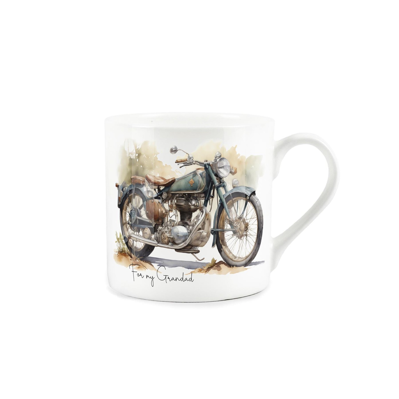 Grandad Motorcycle Gift Mug - Vintage Motorbike Fathers Day Gifts Bone China Cup
