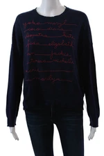 Sundry Womens Pullover Long Sleeve Crew Neck Cashmere Sweater Blue Red Size 0