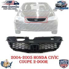 New Front Grille Painted Black Plastic Oem Replaces For 2004-2005 Honda Civic New Front Grille Painted Black Plastic Oem Replaces For 2004-2005 Honda Civic
