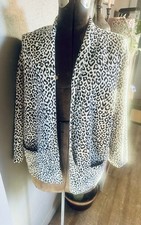 Pull&Bear Leopard Print Blazer Open Front Jac...