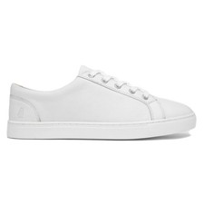 Hush Puppies Womens Canvas White Adults Ladies Lace Up Shoes Leather Tessa Size