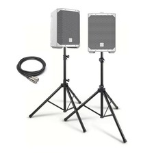 Electro Voice EVERSE 8 8 Inch Battery Powered White 2 Pack Loudspeaker Bundle