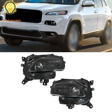 For Jeep Cherokee 2014-2018 Headlights Halogen Projector Black Leftright Side