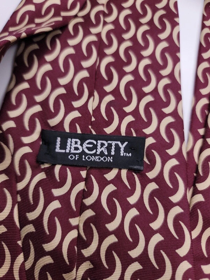 Liberty Of London Mens Formal Necktie 56"Lx4"W Purple/Beige Neck Tie Foto 3 de 4